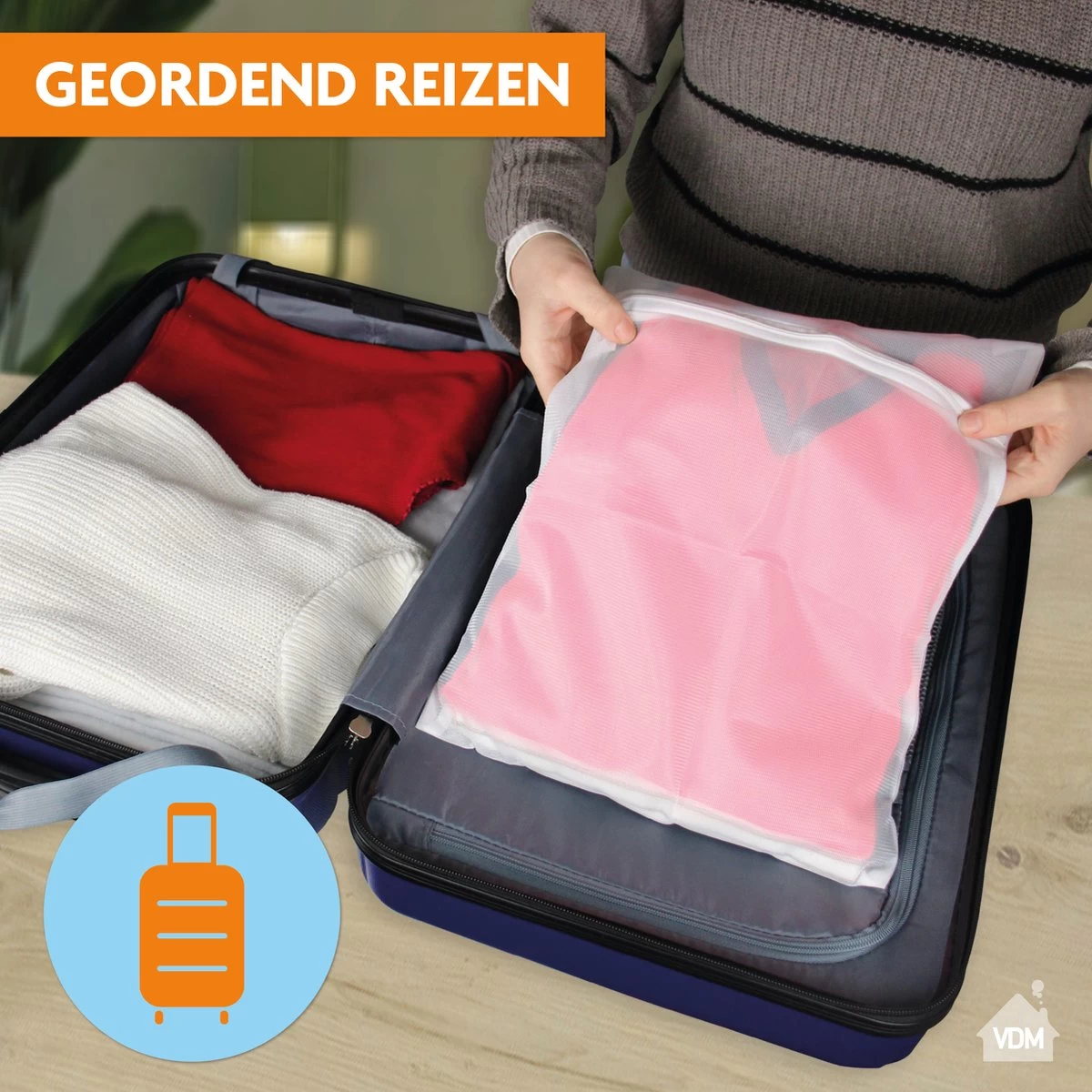 LaundrySpecialist Waszakken Voor Wasgoed - Set Van 3 Stuks - Ook Te Gebruiken Als Travel Organizer 4 LaundrySpecialist Waszakken Voor Wasgoed - Set Van 3 Stuks - Ook Te Gebruiken Als Travel Organizer - Afbeelding 4