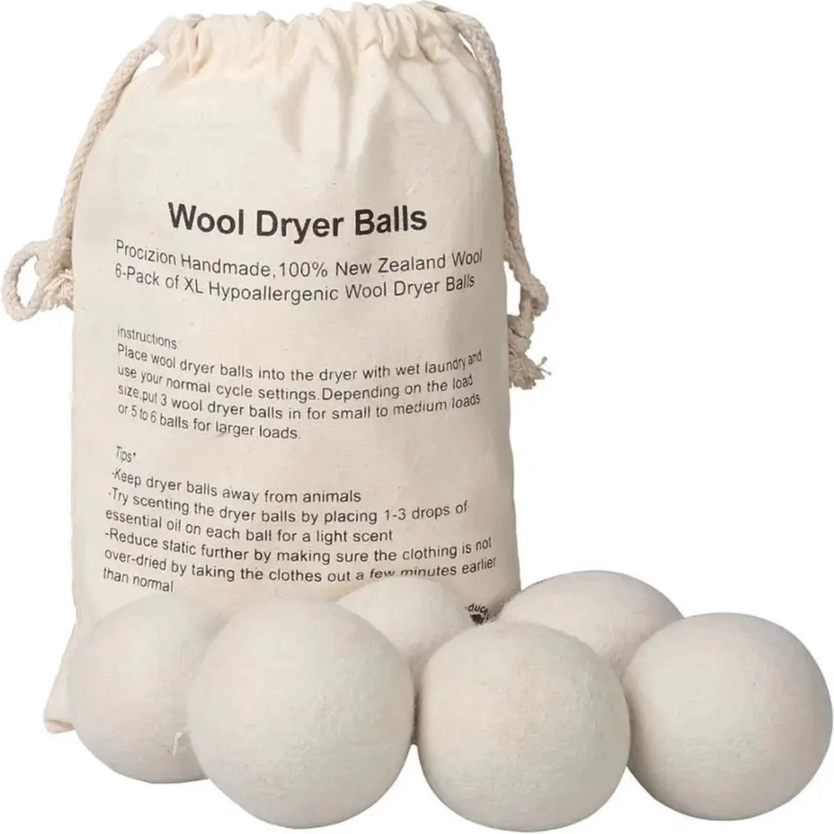 Wollen Drogerballen - Duurzaam & Milieuvriendelijk - Wasbol - Verkort Droogtijd - Droogballen - Hypoallergeen En Chemicaliënvrij - Bespaar Op Energierekening - Wasdroger Ballen - Wasbollen 1 Wollen Drogerballen - Duurzaam & Milieuvriendelijk - Wasbol - Verkort Droogtijd - Droogballen - Hypoallergeen En Chemicaliënvrij - Bespaar Op Energierekening - Wasdroger Ballen - Wasbollen