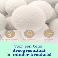 Casa Calma Drogerballen (6 Stuks) - Inclusief Opbergzakje - 100% Natuurlijk Schapenwol - Droger Ballen - Zero Waste Wasverzachter Bollen - Energiebesparend Drogen Met Droogbollen - Dryer Balls - Diervriendelijk & Milieuvriendelijk - Energie Besparen -Huishoudelijke Schoonmaak 1200x1200 293