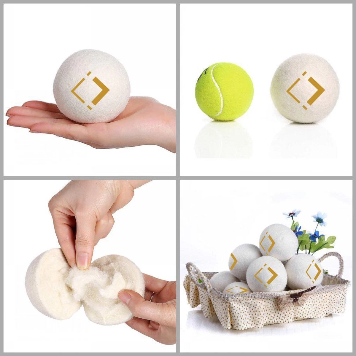 LuxerLiving Wasbol Set Van 6 - Droogt Tot 30% Sneller - Wasverzachter - Droger Ballen - Dryer Balls - Ecologisch - 100% Wol 6 LuxerLiving Wasbol Set Van 6 - Droogt Tot 30% Sneller - Wasverzachter - Droger Ballen - Dryer Balls - Ecologisch - 100% Wol - Afbeelding 6