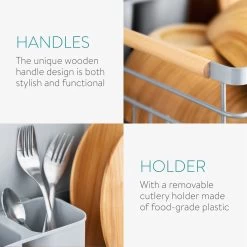 Navaris Afdruiprek Met Uitneembare Bestekhouder - Afwasrek Met Losse Lekbak - Vaatwasrek Met Plateau - Voor Bestek, Borden, Schalen En Pannen 13 Navaris Afdruiprek Met Uitneembare Bestekhouder - Afwasrek Met Losse Lekbak - Vaatwasrek Met Plateau - Voor Bestek, Borden, Schalen En Pannen -Huishoudelijke Schoonmaak 1200x1200 360