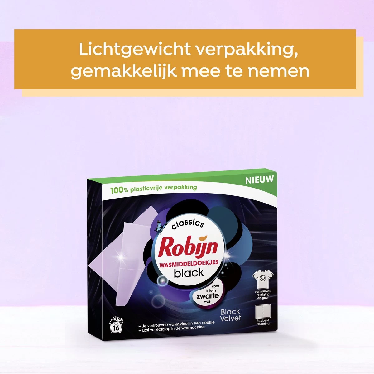 Robijn Classics Black Velvet Wasmiddeldoekjes 16 Wasstrips 4 Robijn Classics Black Velvet Wasmiddeldoekjes 16 Wasstrips - Afbeelding 4