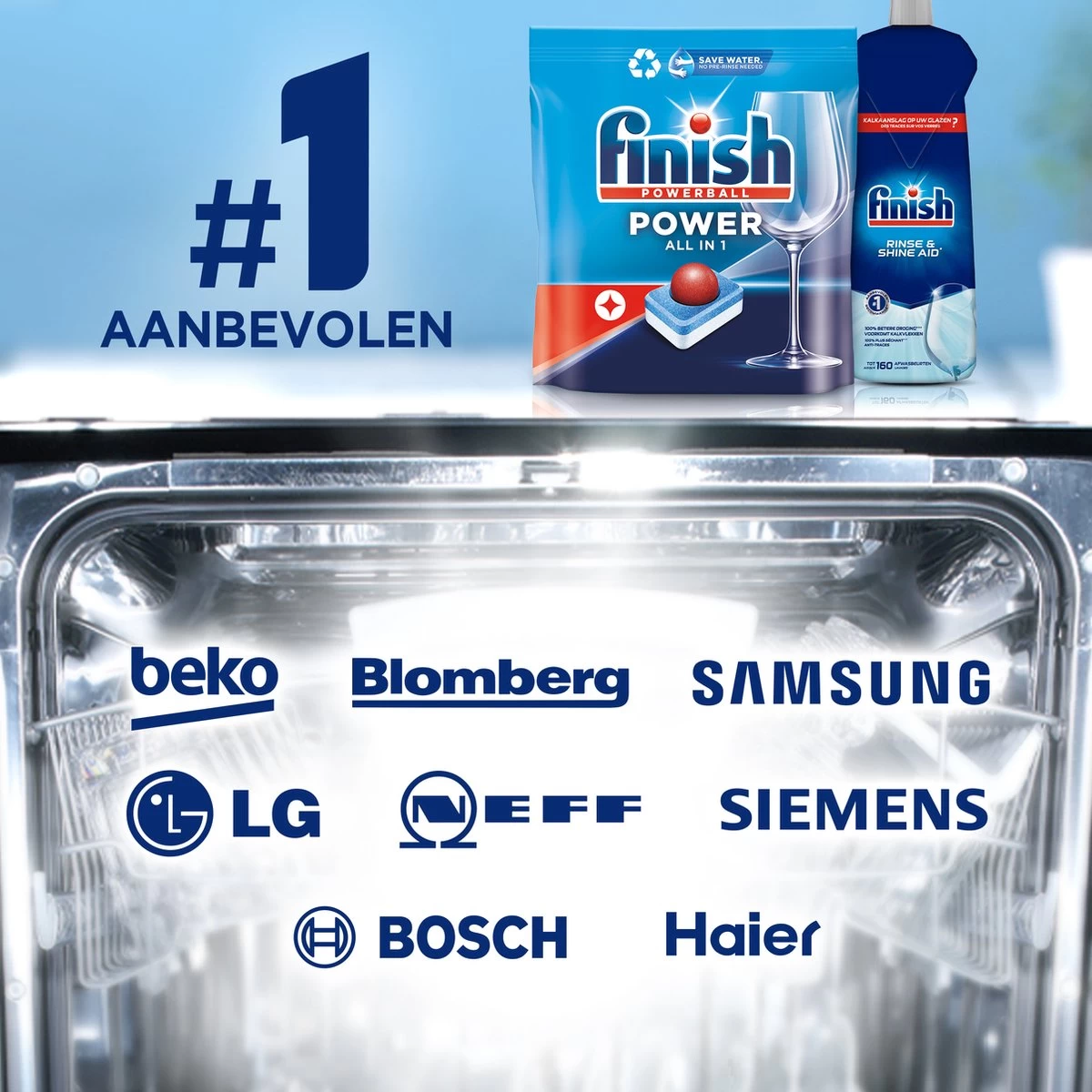 Finish Power All In One Regular Vaatwastabletten - 160 Stuks 6 Finish Power All In One Regular Vaatwastabletten - 160 Stuks - Afbeelding 6