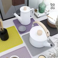 BODO Gootsteenmat Siliconen Donker Grijs - 34.5 X 34.5 Cm - Keuken Accessoires - Gootsteen Beschermer - Onderzetters Siliconen - Anti Kras -Huishoudelijke Schoonmaak 1200x1200 492