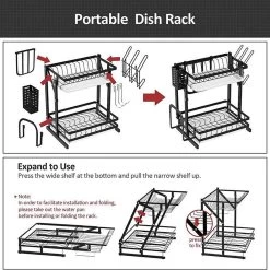 TammaT - Afdruiprek Met Lekbak 2 Laags – Inklapbaar - Afwasrek – Met 2 Lekbakken – Extra Accessories Voor Servies En Snijplanken - RVS - 38x35x26,5cm 14 TammaT - Afdruiprek Met Lekbak 2 Laags – Inklapbaar - Afwasrek – Met 2 Lekbakken – Extra Accessories Voor Servies En Snijplanken - RVS - 38x35x26,5cm -Huishoudelijke Schoonmaak 1200x1200 511