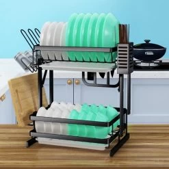 TammaT - Afdruiprek Met Lekbak 2 Laags – Inklapbaar - Afwasrek – Met 2 Lekbakken – Extra Accessories Voor Servies En Snijplanken - RVS - 38x35x26,5cm 16 TammaT - Afdruiprek Met Lekbak 2 Laags – Inklapbaar - Afwasrek – Met 2 Lekbakken – Extra Accessories Voor Servies En Snijplanken - RVS - 38x35x26,5cm -Huishoudelijke Schoonmaak 1200x1200 512