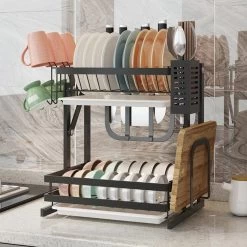 TammaT - Afdruiprek Met Lekbak 2 Laags – Inklapbaar - Afwasrek – Met 2 Lekbakken – Extra Accessories Voor Servies En Snijplanken - RVS - 38x35x26,5cm 19 TammaT - Afdruiprek Met Lekbak 2 Laags – Inklapbaar - Afwasrek – Met 2 Lekbakken – Extra Accessories Voor Servies En Snijplanken - RVS - 38x35x26,5cm -Huishoudelijke Schoonmaak 1200x1200 514