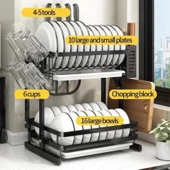 TammaT - Afdruiprek Met Lekbak 2 Laags – Inklapbaar - Afwasrek – Met 2 Lekbakken – Extra Accessories Voor Servies En Snijplanken - RVS - 38x35x26,5cm 22 TammaT - Afdruiprek Met Lekbak 2 Laags – Inklapbaar - Afwasrek – Met 2 Lekbakken – Extra Accessories Voor Servies En Snijplanken - RVS - 38x35x26,5cm -Huishoudelijke Schoonmaak 1200x1200 516