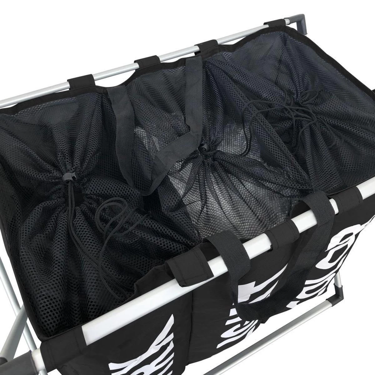 Wasmand Met 3 Vakken - 90 Liter - Opvouwbaar En Afneembaar Frame - Wassorteerder In Verschillende Kleuren - Badkamer Wasgoed Organizer Met Sluitbare Zak - Zwart 7 Wasmand Met 3 Vakken - 90 Liter - Opvouwbaar En Afneembaar Frame - Wassorteerder In Verschillende Kleuren - Badkamer Wasgoed Organizer Met Sluitbare Zak - Zwart - Afbeelding 7