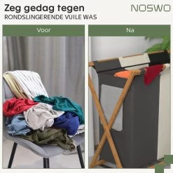 Noswo Wasmand Met 3 Vakken - Wassorteerder - Opvouwbaar - Wasbox - 143L - Bamboe -Huishoudelijke Schoonmaak 1200x1200 593