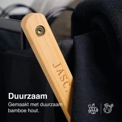 JASC Wasmand 3 Vakken - Wassorteerder - Wasmanden - Zwart - Bamboe - 128 Liter -Huishoudelijke Schoonmaak 1200x1200 597