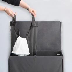 LifeGoods Dubbele Wasmand - 120L - Deksel En Handvaten - 2 Vakken - Grijs -Huishoudelijke Schoonmaak 1200x1200 608