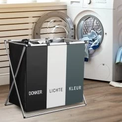 Wasmand 3 Vakken 90L - Opvouwbare Wassorteerder Met NL Opdruk - Aluminium Frame - 15 Wasmand 3 Vakken 90L - Opvouwbare Wassorteerder Met NL Opdruk - Aluminium Frame - -Huishoudelijke Schoonmaak 1200x1200 618