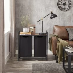 Merkloos Wasmand Met 2 Vakken, Grote Wassorteerder Met Uitschuifbare Waszakken, Bruin En Zwart -Huishoudelijke Schoonmaak 1200x1200 624