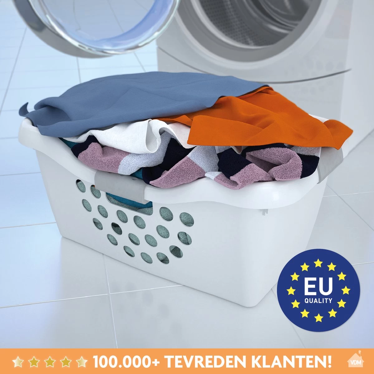 LaundrySpecialist Wasmand Met Soft Grip Handvaten – 35 X 28 X 29 Cm – 28 Liter – Wit 7 LaundrySpecialist Wasmand Met Soft Grip Handvaten – 35 X 28 X 29 Cm – 28 Liter – Wit - Afbeelding 7