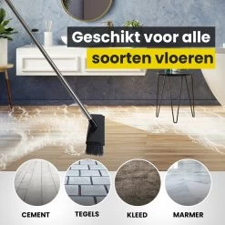 Schrobbezem Zwart Luiwagen Met Steel 120cm - Tuinbezem Straatbezem - Schoonmaak Schrobber Kunststof Harde Bezem - Schrobborstel En Schuurborstel -Huishoudelijke Schoonmaak 1200x1200 713