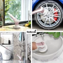 GoScrub® Elektrische Schoonmaakborstel – Elektrische Schrobber - Schrobborstel – Voor Badkamer Of Keuken – Schrobber Met Steel – Luiwagen – Polijstmachine - Roze -Huishoudelijke Schoonmaak 1200x1200 717