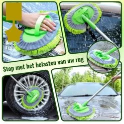 Merkloos Professionele Telescopische Wasborstel + Tonova Pen - Auto Schoonmaakborstel - Anti Slip - Auto, Caravan & Camper - Uitschuifbaar - Groen -Huishoudelijke Schoonmaak 1200x1200 753