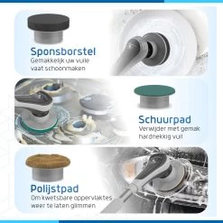 Qualitics Elektrische Schoonmaakborstel - Roterende Polijstmachine - Schrobborstel - Poetsmachine - Vloerreiniger Met 10 Opzetstukken -Huishoudelijke Schoonmaak 1200x1200 764