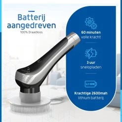 Qualitics Elektrische Schoonmaakborstel - Roterende Polijstmachine - Schrobborstel - Poetsmachine - Vloerreiniger Met 10 Opzetstukken -Huishoudelijke Schoonmaak 1200x1200 767