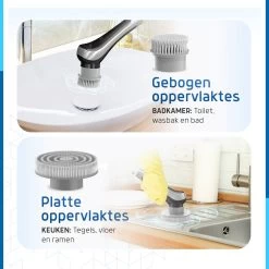 Qualitics Elektrische Schoonmaakborstel - Roterende Polijstmachine - Schrobborstel - Poetsmachine - Vloerreiniger Met 10 Opzetstukken -Huishoudelijke Schoonmaak 1200x1200 769