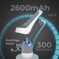 GoScrub® Elektrische Schoonmaakborstel – Elektrische Schrobber - Schrobborstel – Voor Badkamer Of Keuken – Schrobber Met Steel – Luiwagen – Polijstmachine - Poetsmachine Met 10 Opzetstukken -Huishoudelijke Schoonmaak 1200x1200 775