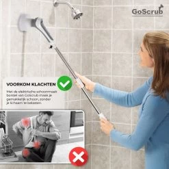 GoScrub® Elektrische Schoonmaakborstel – Elektrische Schrobber - Schrobborstel – Voor Badkamer Of Keuken – Schrobber Met Steel – Luiwagen – Polijstmachine - Poetsmachine Met 10 Opzetstukken -Huishoudelijke Schoonmaak 1200x1200 777