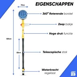 JUST23 Telescopische Autowasborstel – Schrobber Met Steel – Velgenborstel - Autowasset Met Zeep - Roterende Schoonmaakborstel - Multifunctionele Wasborstel -Huishoudelijke Schoonmaak 1200x1200 832