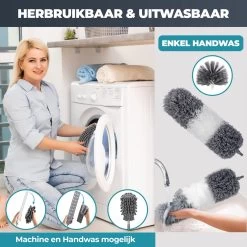 NovaBeau Plumeau Met Telescoopsteel – Microvezel Ragebol Uitschuifbaar - 9-delig Duster Set Met Voegenborstel – RVS Stoffer – Grijs Chenille Borstel – Wasbaar En Draaibaar -Huishoudelijke Schoonmaak 1200x1200 849