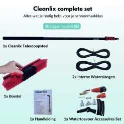 Cleanlix Telescoopsteel Met Borstel - Met Waterdoorvoer - Telescopische Wasborstel - Ramenwassen - Uitschuifbaar Tot 7,2 Meter -Huishoudelijke Schoonmaak 1200x1200 894