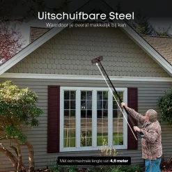 Merkloos Telescoopsteel Ramenwassen 4,6M - Met Borstel & Waterdoorvoer - Voor Ramen - Watertoevoer - Borstel -Huishoudelijke Schoonmaak 1200x1200 902
