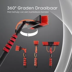 Merkloos Telescoopsteel Ramenwassen 4,6M - Met Borstel & Waterdoorvoer - Voor Ramen - Watertoevoer - Borstel -Huishoudelijke Schoonmaak 1200x1200 905
