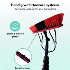 Cleanlix Telescoopsteel Met Borstel - Met Waterdoorvoer - Telescopische Wasborstel - Ramenwassen - Uitschuifbaar Tot 9 Meter -Huishoudelijke Schoonmaak 1200x1200 910