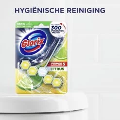 Glorix Power 5 Toiletblokken - Citroen - 9 Stuks - Voordeelverpakking -Huishoudelijke Schoonmaak 1200x1200 945