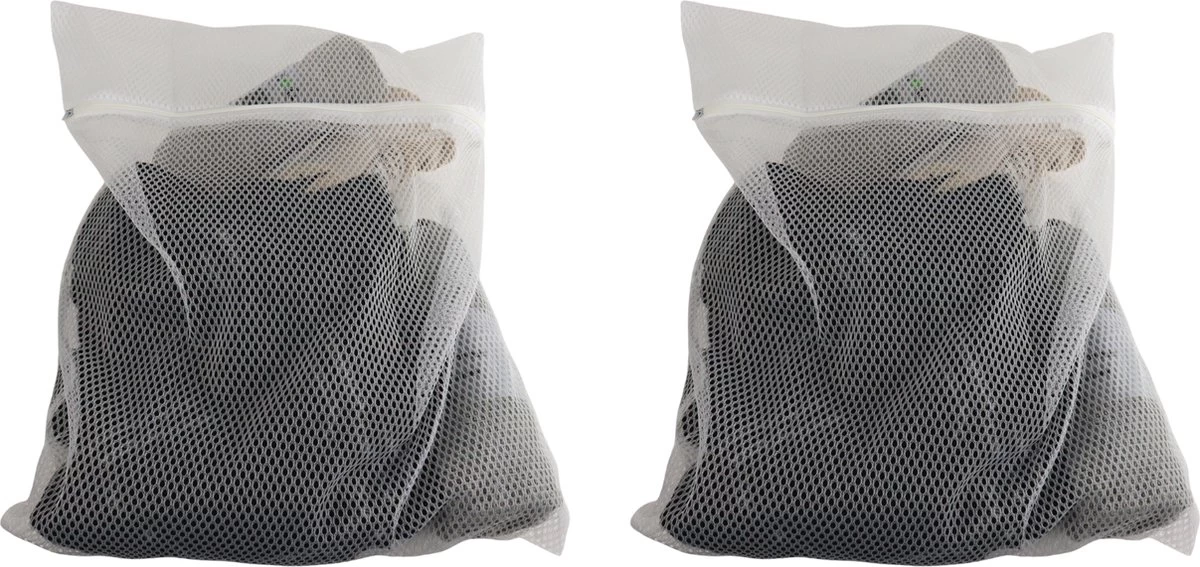 Orange85 Waszakken - 2 Stuks - Ritssluiting - Wit - 50x40 Cm - Polyester 1 Orange85 Waszakken - 2 Stuks - Ritssluiting - Wit - 50x40 Cm - Polyester