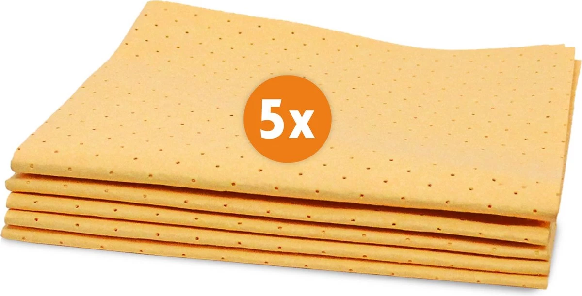 LaundrySpecialist Reinigingsdoekjes 5 Stuks - Hoogwaardige Schoonmaakdoekjes - Geperforeerde Zemen 40x38 Cm - Extra Duurzaam 1 LaundrySpecialist Reinigingsdoekjes 5 Stuks - Hoogwaardige Schoonmaakdoekjes - Geperforeerde Zemen 40x38 Cm - Extra Duurzaam