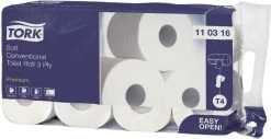 Tork Traditioneel Toiletpapier 3-laags Wit 250 Vel T4 Premium -Huishoudelijke Schoonmaak 1200x617