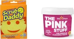 Scrub Daddy Schuurspons - Krasvrij Schoonmaken - Inclusief The Pink Stuff Paste