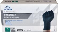 Intco Nitril Handschoenen - Latex Vrij - Zwart - 100 Stuks - Maat Small -Huishoudelijke Schoonmaak 1200x660 2