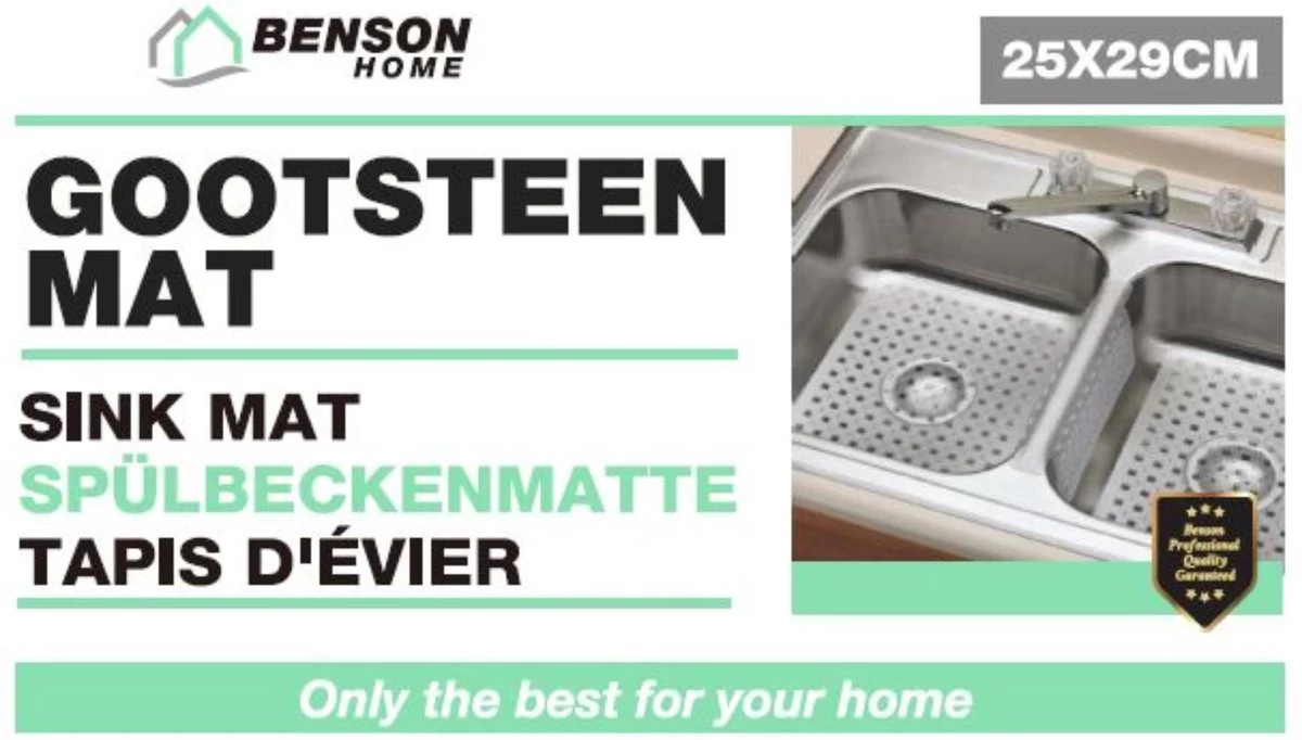 Merkloos Gootsteenmat PVC Vierkant Grijs 28 Cm 2 Merkloos Gootsteenmat PVC Vierkant Grijs 28 Cm - Afbeelding 2