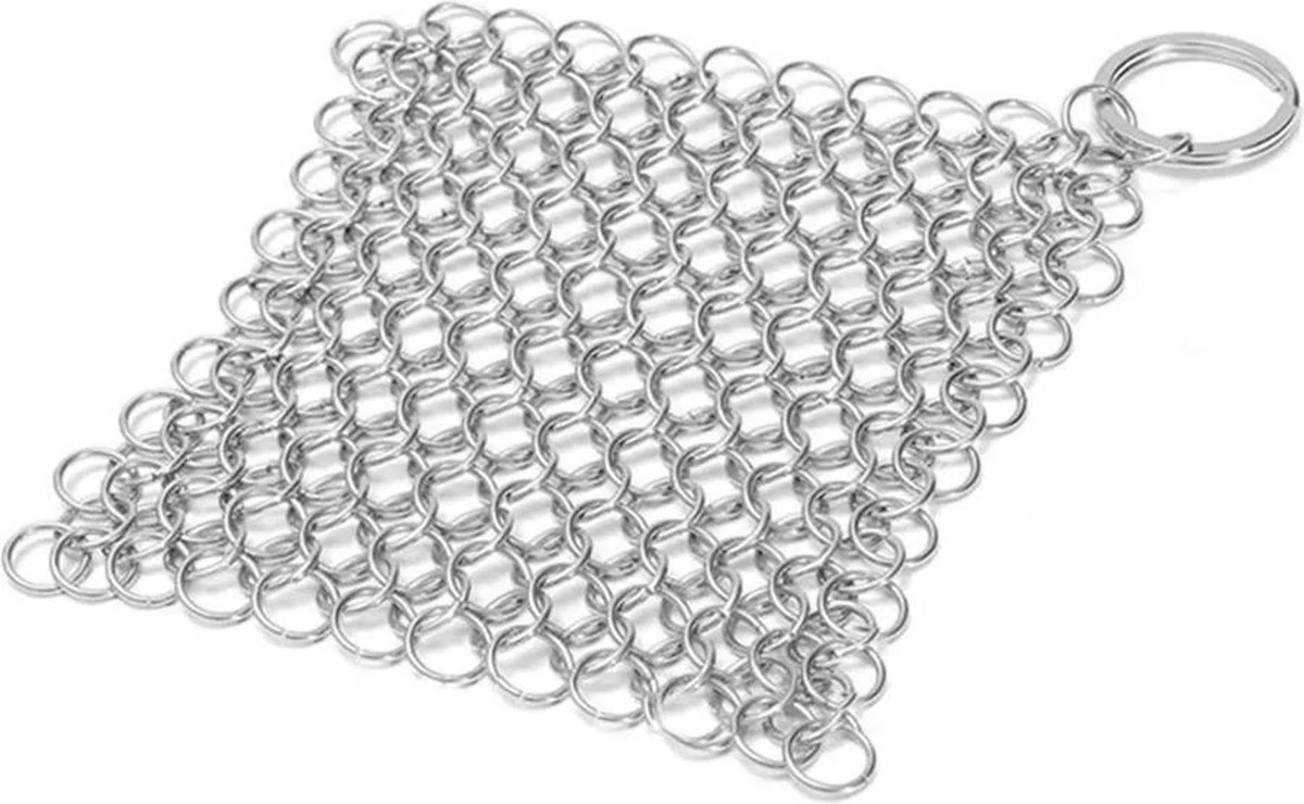 LOUZIR RVS Gietijzer Cleaner Voor Pannen - Metalen Borstel- Scrubmat- Zilver 3 LOUZIR RVS Gietijzer Cleaner Voor Pannen - Metalen Borstel- Scrubmat- Zilver - Afbeelding 3