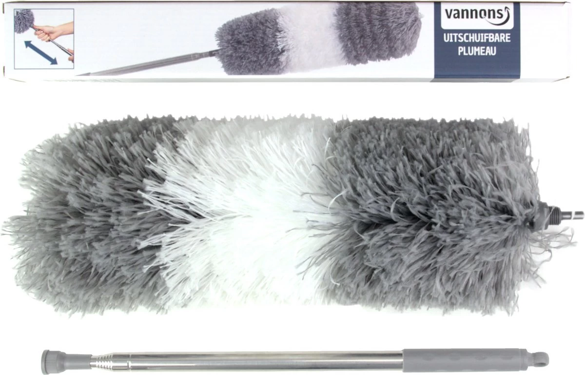 Vannons - Plumeau - Ragebol - Plumeau Uitschuifbaar Tot 245 Cm - Met Telescoopsteel - Wasbaar Microvezel - Grijs Wit 6 Vannons - Plumeau - Ragebol - Plumeau Uitschuifbaar Tot 245 Cm - Met Telescoopsteel - Wasbaar Microvezel - Grijs Wit - Afbeelding 6
