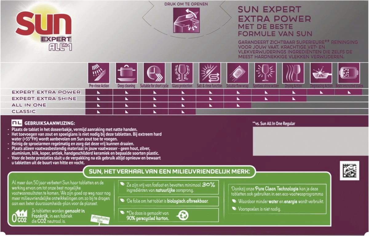 SUN® Sun Expert All-in 1 Vaatwastabletten - Extra Power - 6 X 23 Tabletten 3 SUN® Sun Expert All-in 1 Vaatwastabletten - Extra Power - 6 X 23 Tabletten - Afbeelding 3
