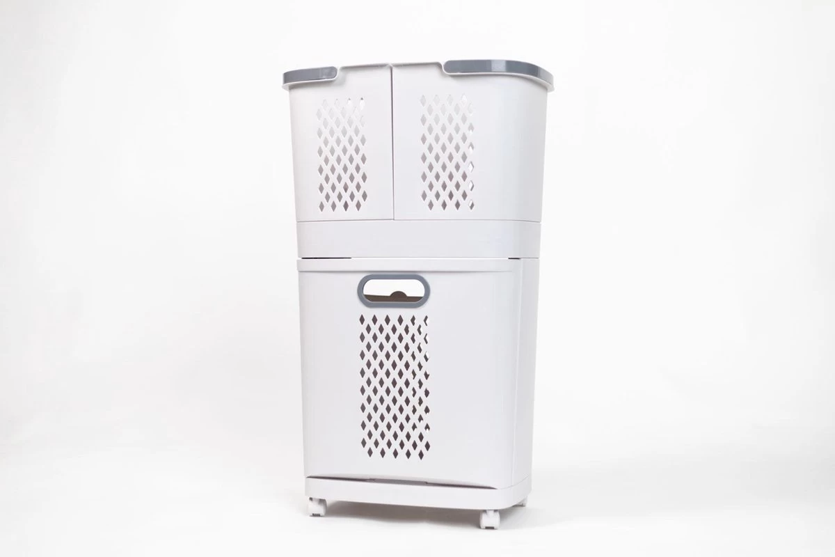 Sens Design Wasmanden Met Deksel - Wassorteerder 3 Vakken Op Wieltjes 12 Sens Design Wasmanden Met Deksel - Wassorteerder 3 Vakken Op Wieltjes - Afbeelding 12