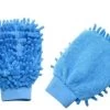 Merkloos Microvezel Autowashandschoen – Microvezel Schoonmaakhandschoen Dubbelzijdig - Auto Wassen - 2 Stuks - Blauw