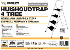 Benson Huishoudtrap 4 Treden - Anti Slip -Huishoudelijke Schoonmaak 1200x866