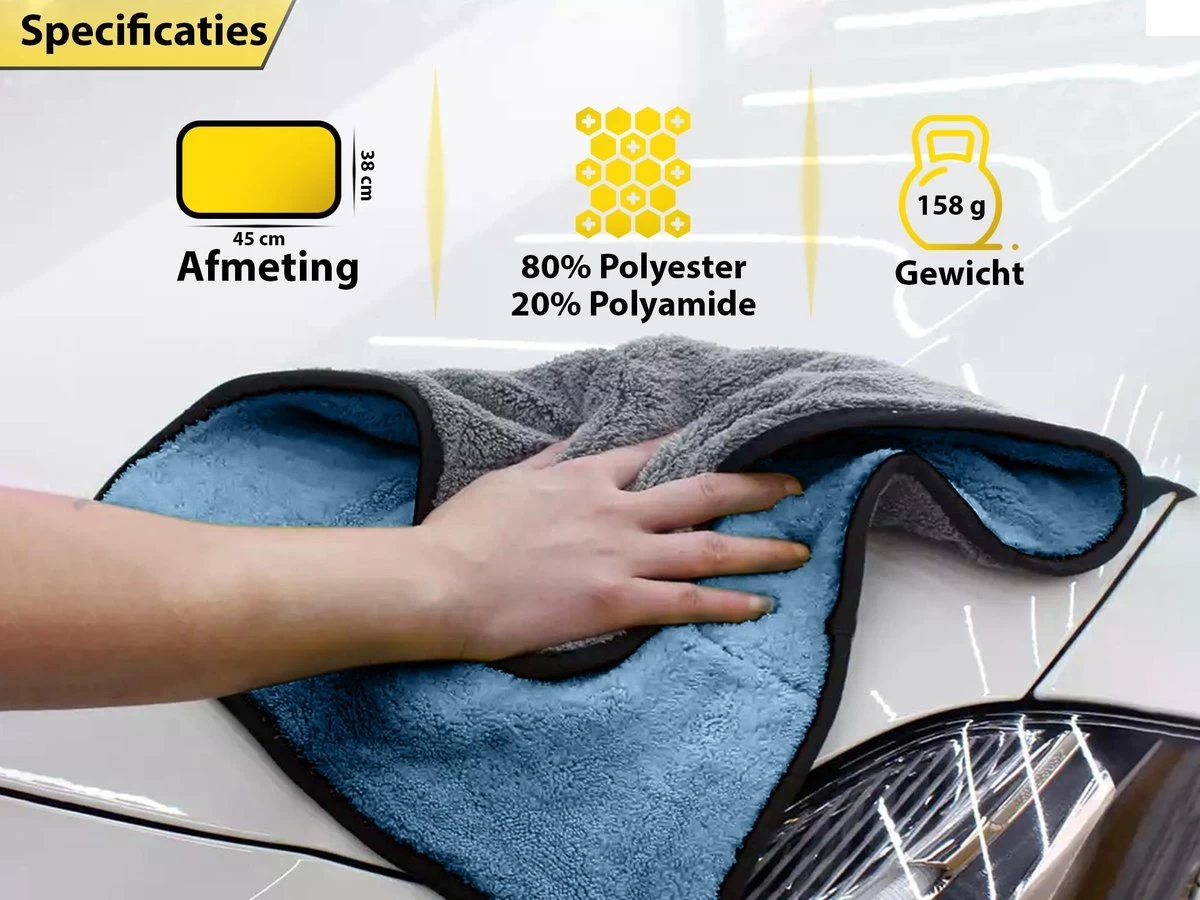 Droogdoek Auto - Watermagneet - Microvezel - Doek - 45 X 38 Cm - Blauw - Super Zacht! 4 Droogdoek Auto - Watermagneet - Microvezel - Doek - 45 X 38 Cm - Blauw - Super Zacht! - Afbeelding 4