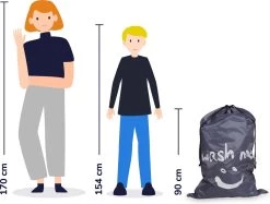 Wonair - Grote Waszak - Wash Me - Wastas - 60x90cm - Grijs - Met Trekkoord -Huishoudelijke Schoonmaak 1200x909