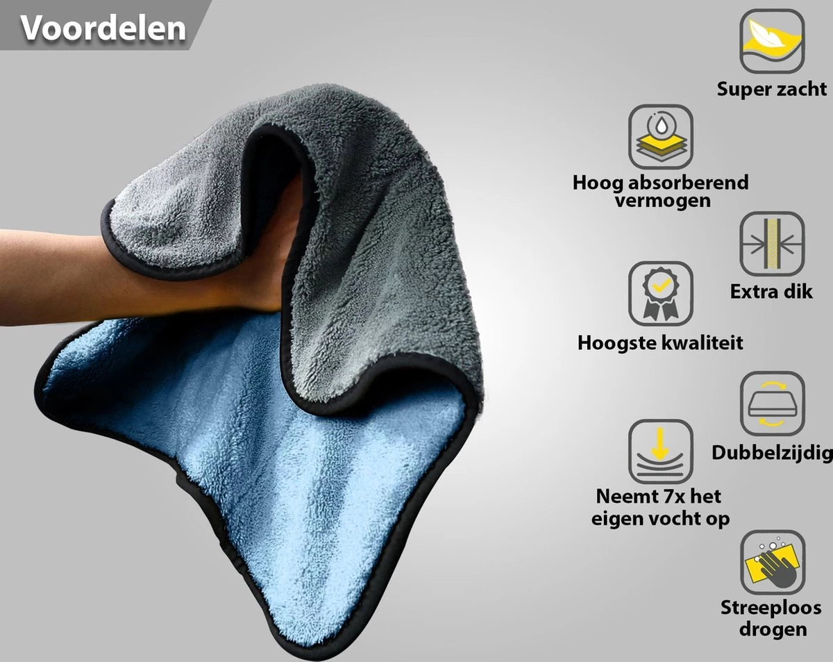 Droogdoek Auto - Watermagneet - Microvezel - Doek - 45 X 38 Cm - Blauw - Super Zacht! 3 Droogdoek Auto - Watermagneet - Microvezel - Doek - 45 X 38 Cm - Blauw - Super Zacht! - Afbeelding 3