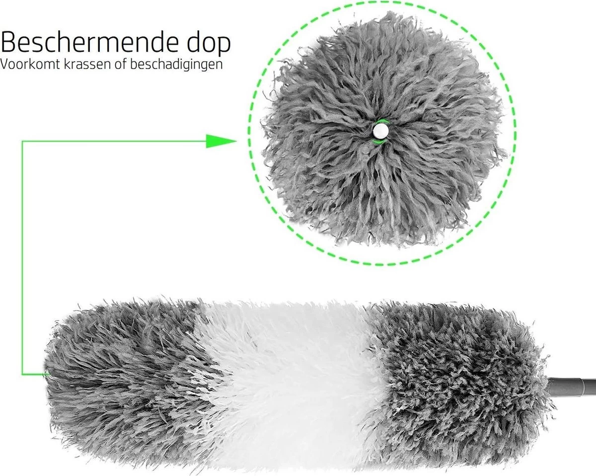 Vannons - Plumeau - Ragebol - Plumeau Uitschuifbaar Tot 245 Cm - Met Telescoopsteel - Wasbaar Microvezel - Grijs Wit 5 Vannons - Plumeau - Ragebol - Plumeau Uitschuifbaar Tot 245 Cm - Met Telescoopsteel - Wasbaar Microvezel - Grijs Wit - Afbeelding 5